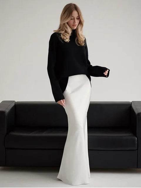 Elegant White Skirts for Women Chic Casual Slim Skirts Spring Autumn Comfortable High Waist A-Line Skirts Female - Christian's Haven